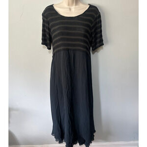 Vintage Pudding Shop Dress 3 Black Maxi Retro 90s Minimalist Lagenlook Boho Chic
